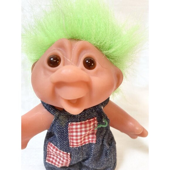 Vintage 1986 D.A.M Troll Farmer Overall Green Short Hair - Picture 3 of 7